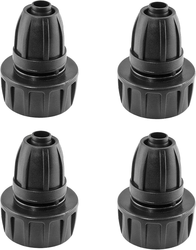 4Pcs 3/8 Inch Drip Irrigation Hose Connectors 3/4 Inch Garden Faucet Hose Adapter Drip Irrigation Tubing Connector for Garden Irrigation Misting System