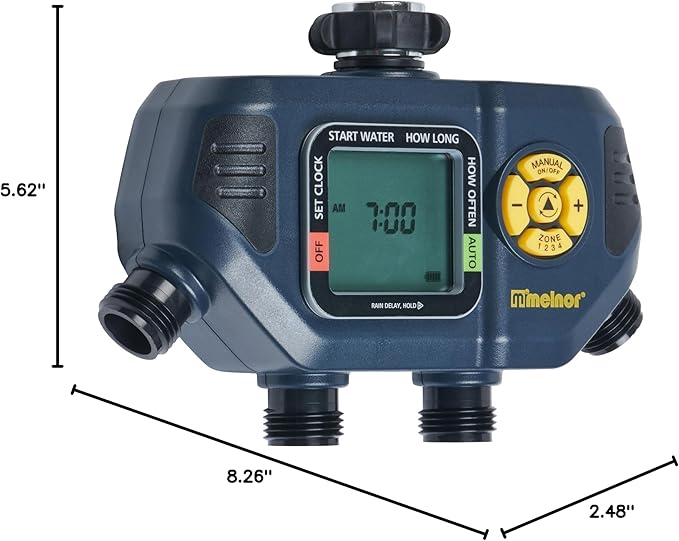 Melnor 65140AMZ 4 Zone Digital Timer, Black, Yellow