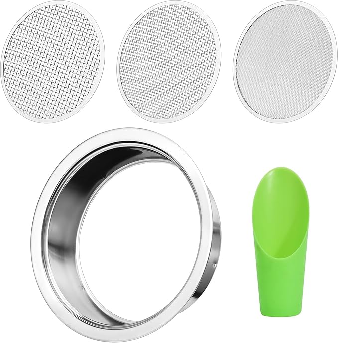Soil Sieve Sifter Set Stainless Steel,Garden Sieve Set with 3 Interchangeable Mesh 1,3,5mm,Sifting Screen for Dirt, Sand, Rock, Filtration, Compost, with Soil Scoops Gardening Tool