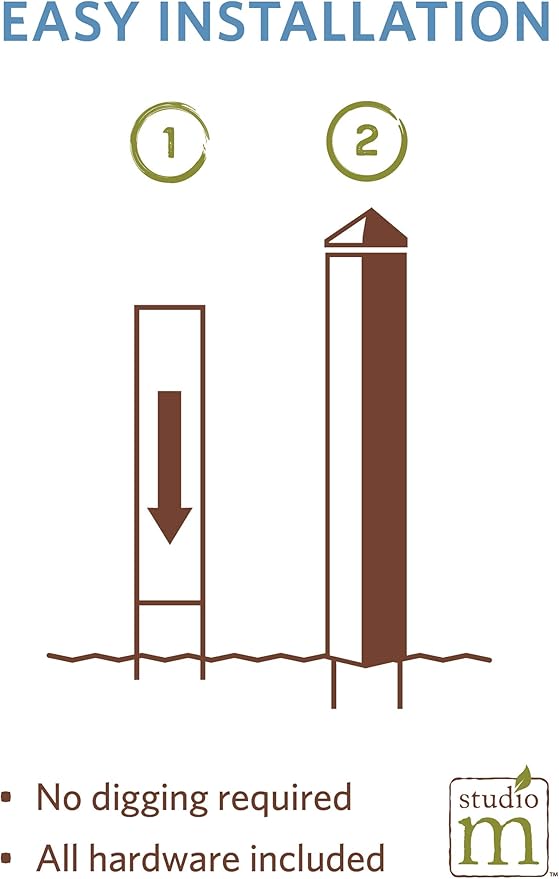 Studio M Art Pole, PVC Weather Resistant Pole with Vinyl Bowl 20 inches Tall Outdoor Decoration for Gardens, Patios, Yards, Landscaping and Birding Accessories, Those We Love Don't Go Away