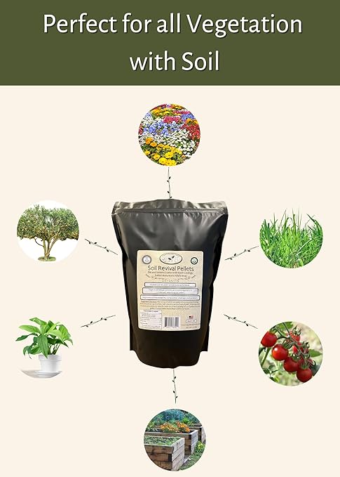 Soil Revival Bloom Booster and Soil Conditioner Pellets. Bat and Seabird Guanos with Rabbit Manure, Worm Castings, and Alfalfa Meal. 3.5lb Bag