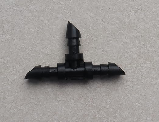 Sowaka 30 Pcs Drip Irrigation Fittings Kit Black 1/4 Inch Tube End Goof Hole Plugs Irrigation Stoppers for Drip Systems Home Garden Lawn Supplies (Tee)