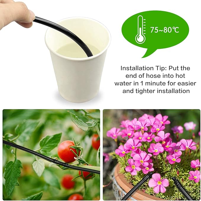 JAYEE 100 Pack Drip Irrigation 1/4” Barbed Coupling Fittings, Barbed Connectors Fits Universal 1/4-Inch Drip Tubing, Irrigation Coupler for Drip or Sprinkler System