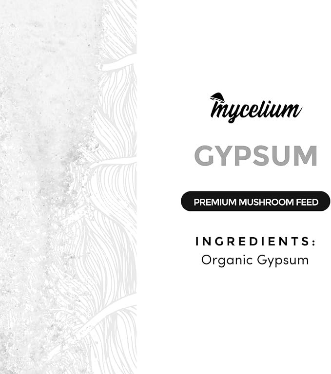 Mycelium Premium Gypsum – Organic, Non-GMO, Soil Amendment for Mushroom Cultivation, Sourced from Local USA Farms, Sustainable Farming, 5 lbs