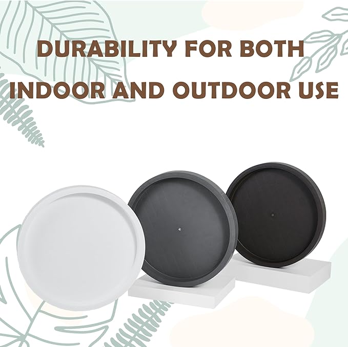 12.6 Inch Planter Caddies Rolling Saucer Caddy with Wheels, Heavy Duty Wheeled Stand for Potted Plant, Round Coaster Roller Base Tray with Casters, Flower Pot Dolly Holder for Indoor Outdoor