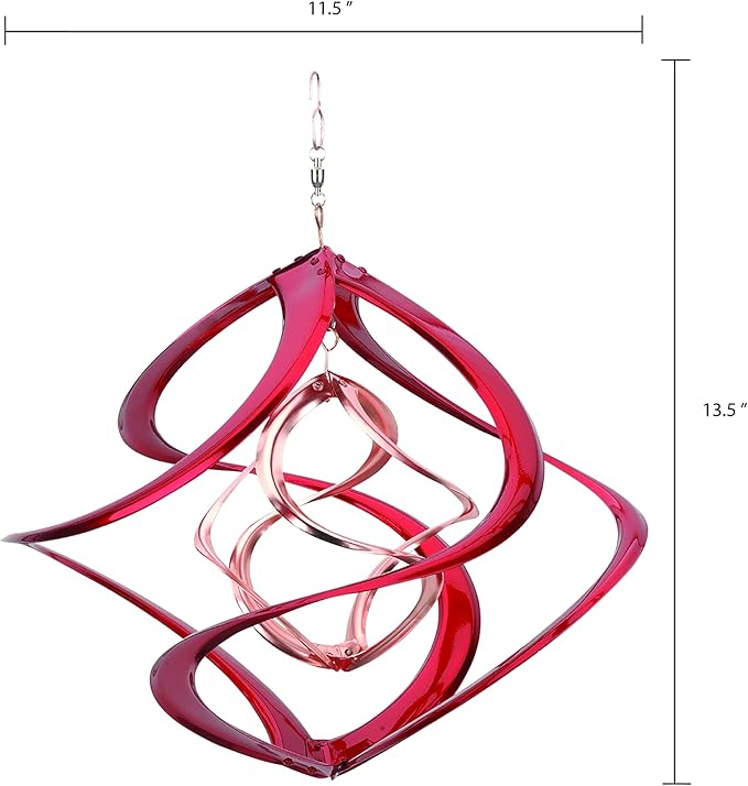 Red Carpet Studios 31092 Cosmix Wind Spinner Double Helix, 14-Inch, Red &Copper