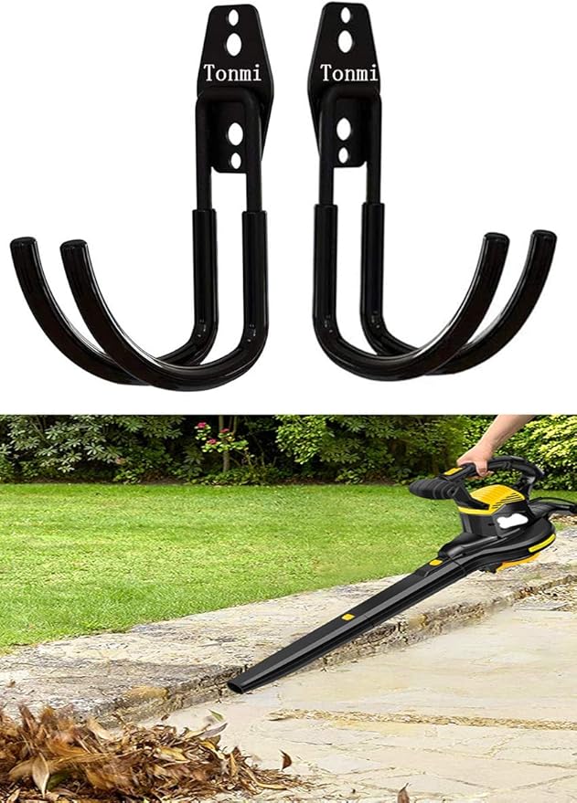 2Pcs Leaf Blower Hanger for Garage, Leaf Blower Rack for Garage, Leaf Blower Hanger for Wall, Leaf Blower Hooks for Garage, Perfect for Garage Wall Tool Organizers and Storage, No Blower (Set of 2)