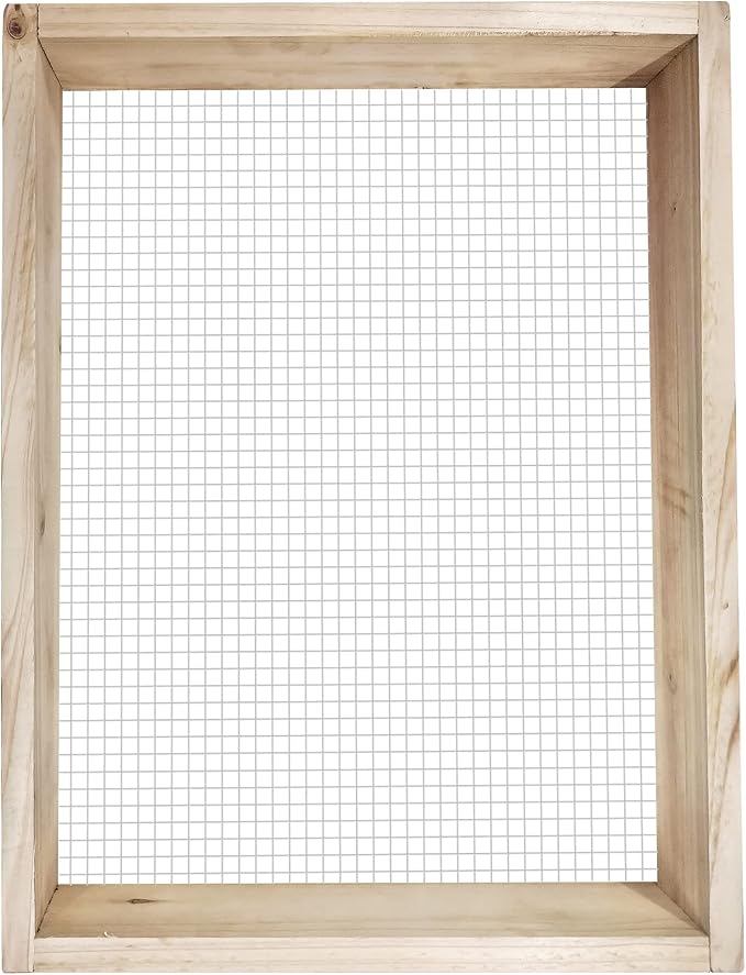 Soil Sifter,Dirt Sifter for Gardening Rock Sifter for Rocks Compost Sifter Wooden Sifting Screen,Garden Sieve for Pellet/Gravel/Soil/Leaves,Garden Tool 15.7" x11.8”x2.8” with 1/5” Mesh