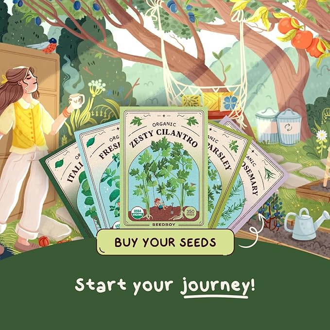 Organic Cilantro 'Slow Bolt' Herb Seeds for Indoor Gardening or Planting Outdoors, Non-GMO and USDA Certified Herb Seed Packets, 350 Seeds/5 Grams (Cilantro)