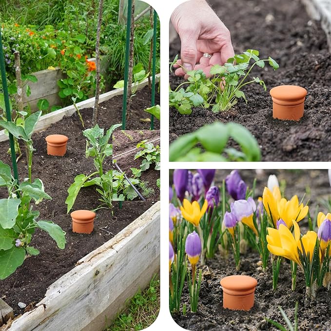 Large 10×6×6inch Terra Cotta Watering Pots 110oz Terra Cotta Watering Terracotta Watering Spikes Self Watering Planter Watering Pot with Lid for Outdoor & Indoor Plants