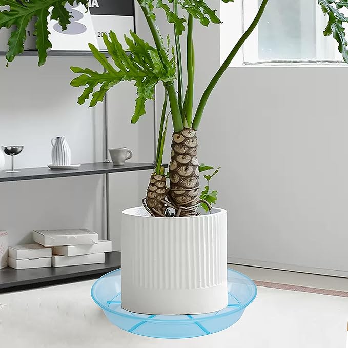 6 Pack Plant Saucer Drip Tray 16 inch, Potting Trays for Plants, Heavy Sturdy Plastic Planter Flower Pot Saucers for Indoor Outdoor Garden, Plant Water Drip Trays for pots (16", Blue)