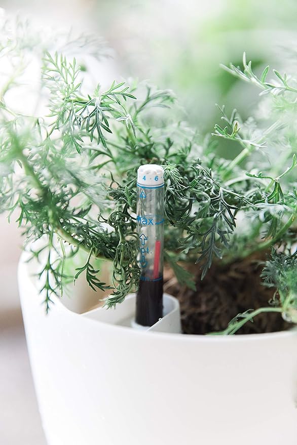 GARDENIX DECOR Self Watering Pots for Indoor Plants 3 Pack - Flower Pot with Water Level Indicator for Plants, Grow Tracking Tool - Self Watering Planter Plant Pot - Coco Coir - White