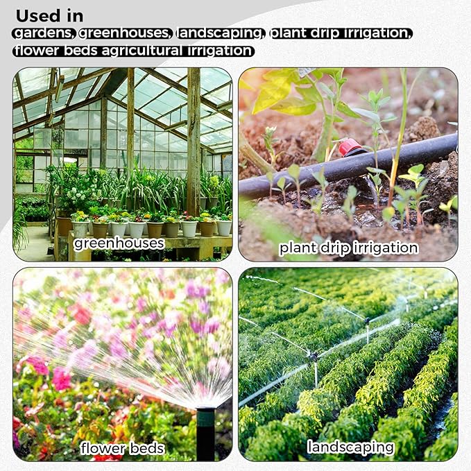 1/2 Inch to 1/4 Inch Tubing Irrigation Fittings for (1/2'' ID x 0.60''-0.63'' OD) 16mm Drip Tubing, Anti Leak Lock Barbed Tee Connectors (20Pcs Lock Barbed Tee 4-Way Buckle Black)