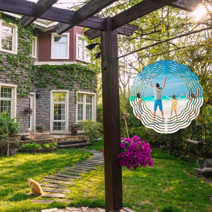 8 Pcs Sublimation Wind Spinner Blanks 8 Inch Bulk Aluminum Metal Sublimation Blanks Product Heat Press Transfer Outdoor Garden Decoration Sublimation Blank Wind Spinners for DIY Gift