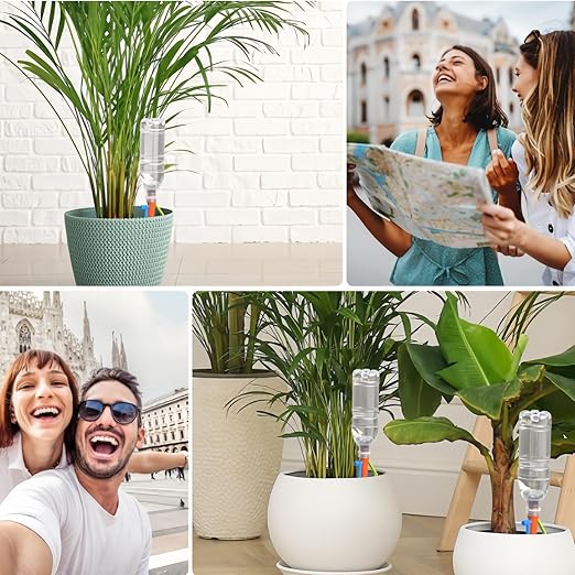 14Pcs Upgrade Plant Self Watering Spikes,Potted Plant Drip Irrigation Slow Automatic Release,Adjustable Watering System Devices with Control Valve Switch for Outdoor Indoor Plants (7 Green + 7Orange)