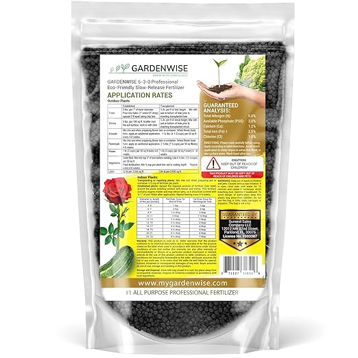 6-3-0 All-Purpose Professional Eco-Friendly Slow-Release Nitrogen Fertilizer with Iron & Calcium,Non-Burning, Enhances Soil Structure,for Indoor&Outdoor Plants,Vegetable Gardens (1 Quart)