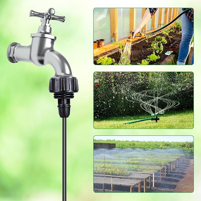 5 Pcs Single Head Drip Irrigation Hose Adapters,Convert 3/4 Inch Female GHT to 1/4 Inch Irrigation Tubing Connectors,Garden Faucet Connectors with Lock Barbed Design for Irrigation Misting Systems