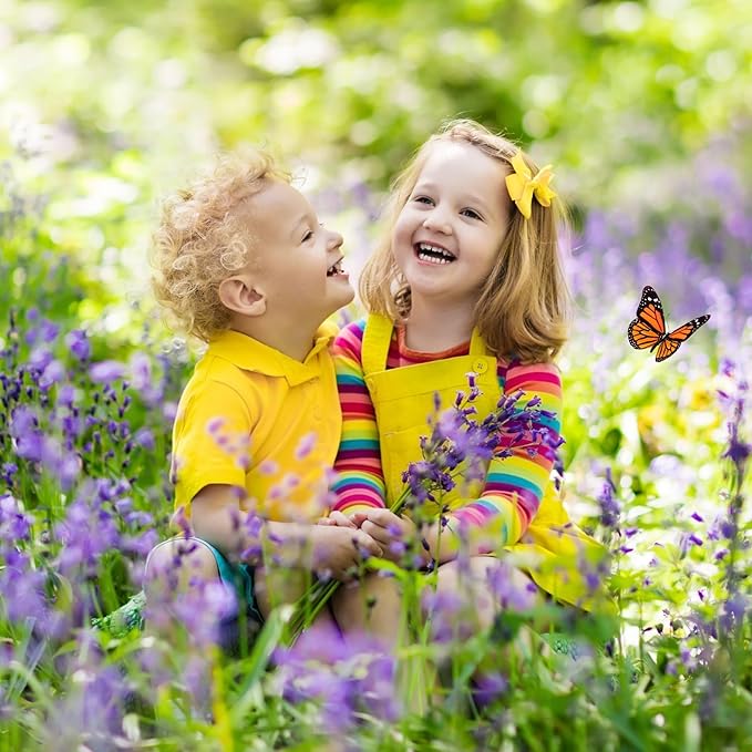 Kids Outdoor Butterfly Garden Kit - Complete Kit for Growing Your Own Butterfly Garden from Seeds with Grow Rings and Greenhouse Germination Domes, Non-GMO Seeds, BPA-Free