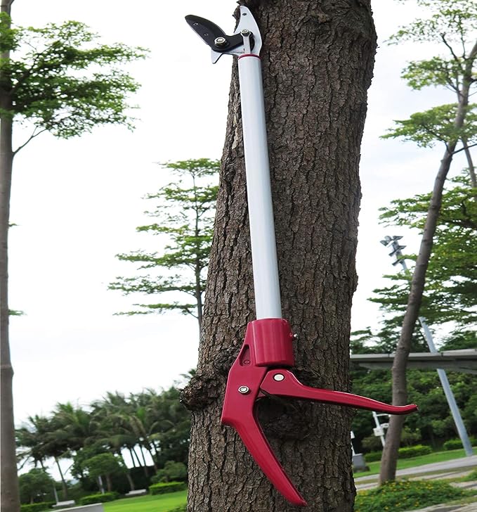 2 Feet Cut and Hold Tree Pruner, Rotation Pole Tree Trimming, Short Reach Fruit Picker, Branches Bypass Lopper