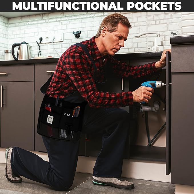 Soil & Sun Garden Tool Belt for Women, Tool Apron, Utility Belt Women, Teacher, Canvas Waist Apron with Pockets,Garden Aprons