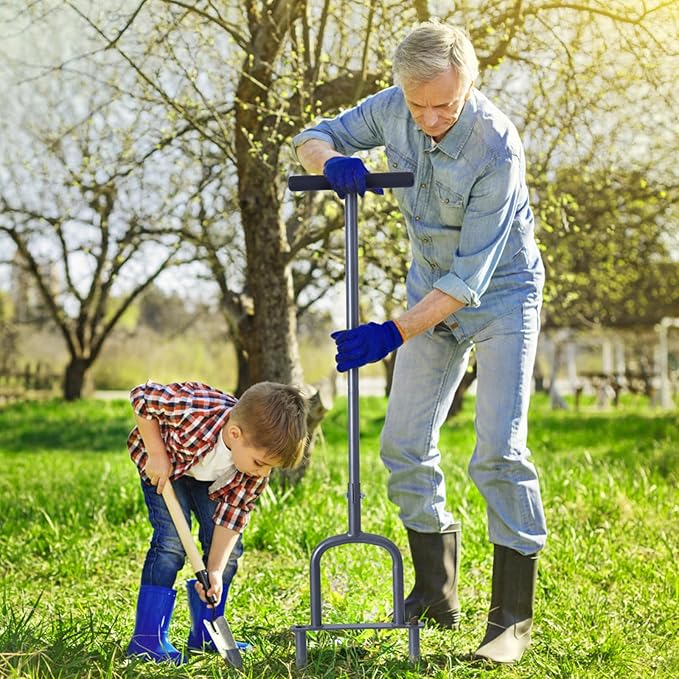 Manual Lawn Coring Aerator Tool, Plug Coring for Compacted Soils, Grass Aerators for Small Yards, Gardening Hand Tools, Aerator Lawn Tool for Loosen Soils -37 Inches(Black)
