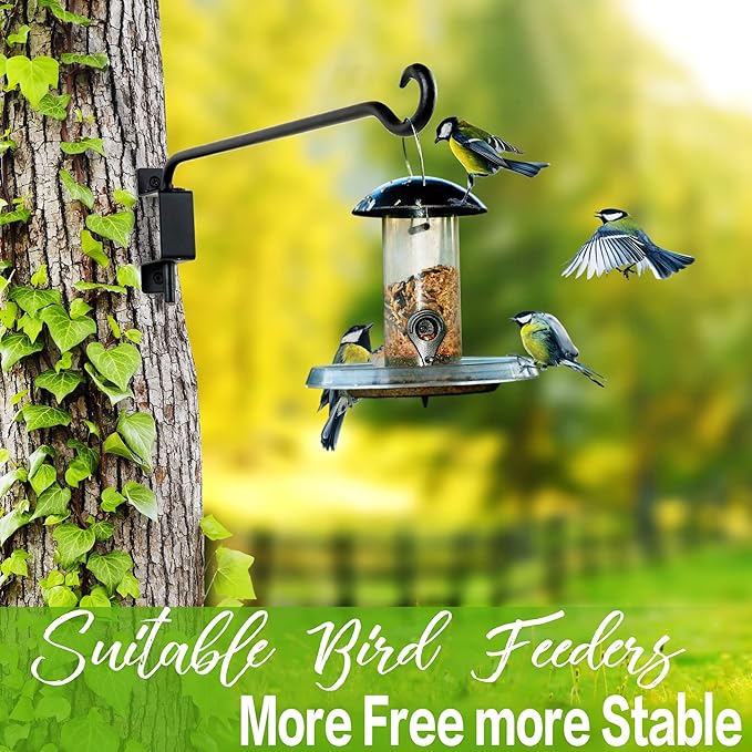 Qiang Ni Swivel Plant Hanger Bracket: Bird Feeder Hanger for Outdoor Wall Mount (12 - B-2pcs, 12 Inch)