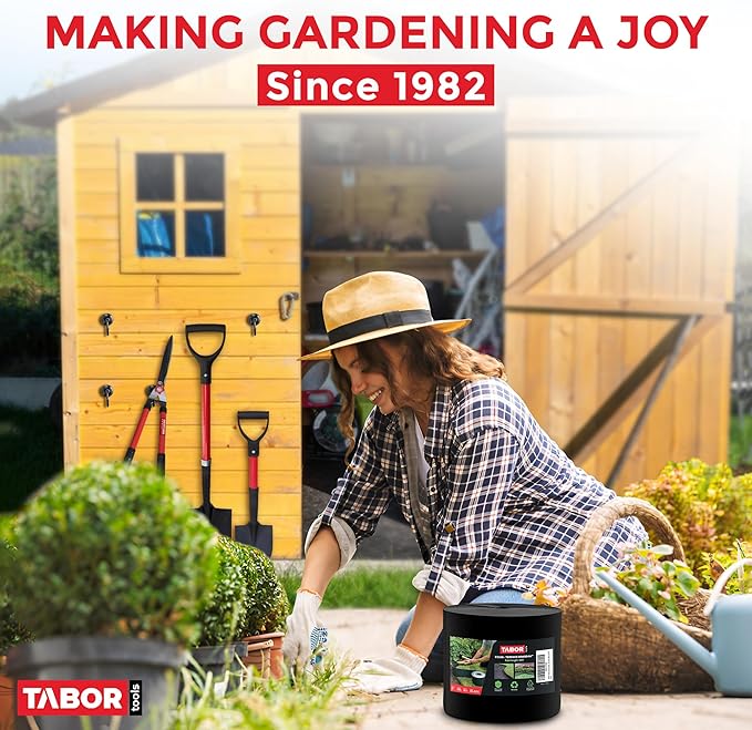 TABOR TOOLS 60 Ft Terrace Board, 5 Inch High, 0.1" Inch Thickness, Landscape Edging Coil, Grass Barrier, Bender Board, Garden Liner, ES32. (Black)