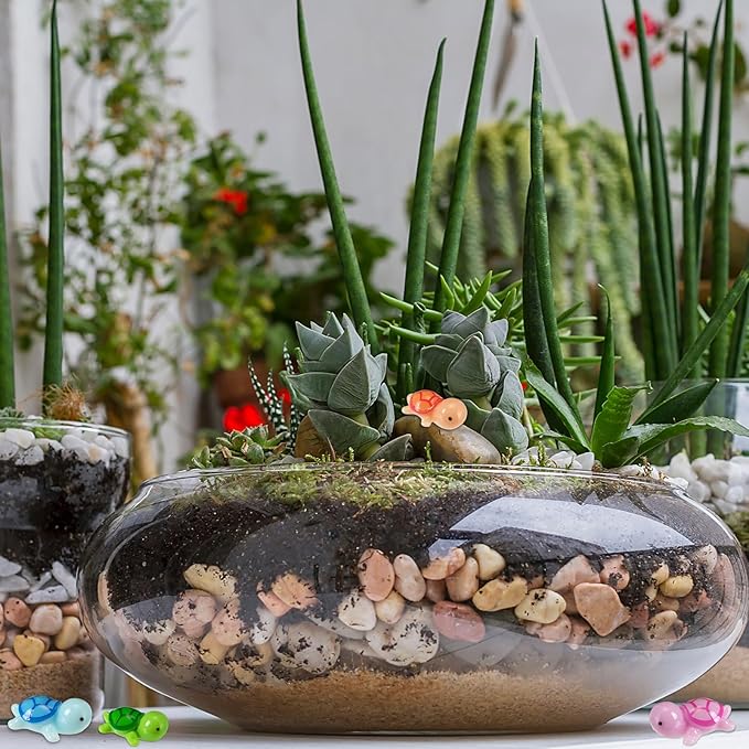 Soaoo 120 Pcs Miniature Sea Turtle Figurine Multicolor Tiny Turtle Statue Mini Sea Creatures Tortoise Miniature Resin Animals for DIY Garden Decoration Cake Home Decor, 2 Sizes (Multicolor)