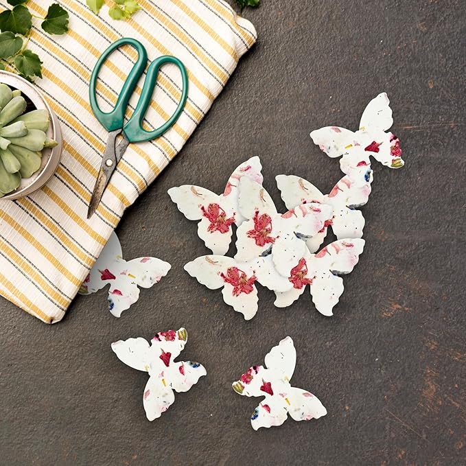 50 pcs Large Pink Butterflies – Plantable Seed Paper for Weddings, Gifts, and Life Events (#17s)