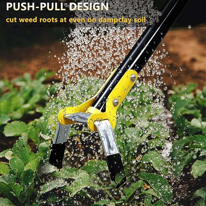 BsBsBest Scuffle Hoe Garden Tool, Stirrup Loop Hoe with 54 Inch Adjustable Long Hand, Great for Weeds in Backyard,Vegetable Garden