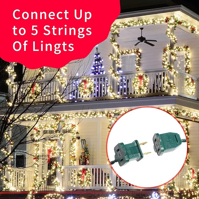 Ultra-Bright Connects End to End Warm White Christmas Mini Lights 100L 19.6Ft UL Listed Incandescent Bulb String Light Set for Indoor and Outdoor Holiday Garden Party Christmas Tree Decor