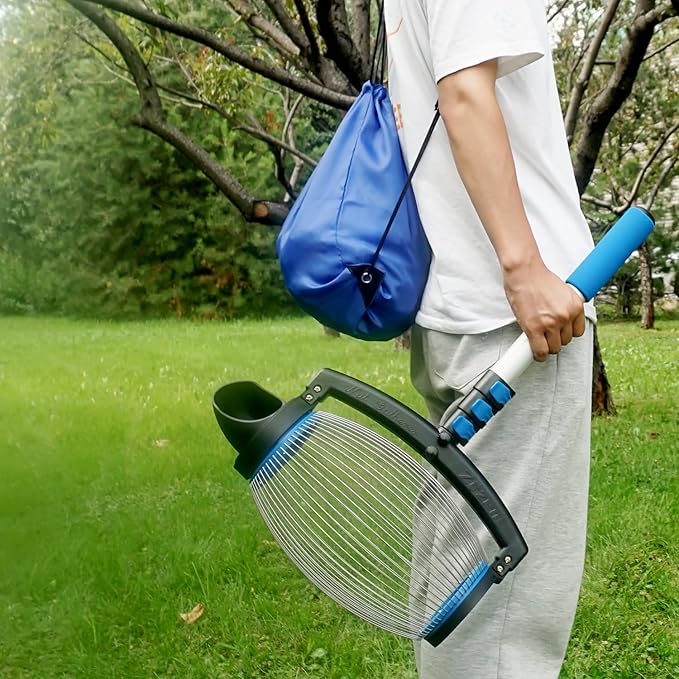 Zozen Nut Gatherer, Walnut Picker Upper Roller, Pinecone Picker Upper - Directly Dump Outlet | Apply to Pinecone, Hickory, Chestnuts, Buckeyes, Golf, Crab Apple Objects Size 1'' to 2.5''; 1.5 Gallon