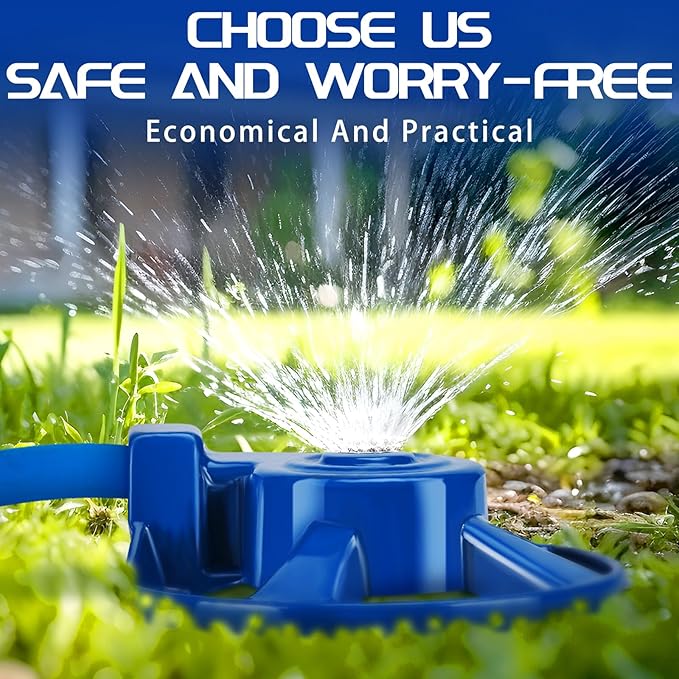 Domensi 2 Pack Cast Iron Circular Spot Sprinkler Reliable Metal Sprinkler American Threaded Joints Water Sprinkler for Lawn Garden Yard Irrigation System, Blue