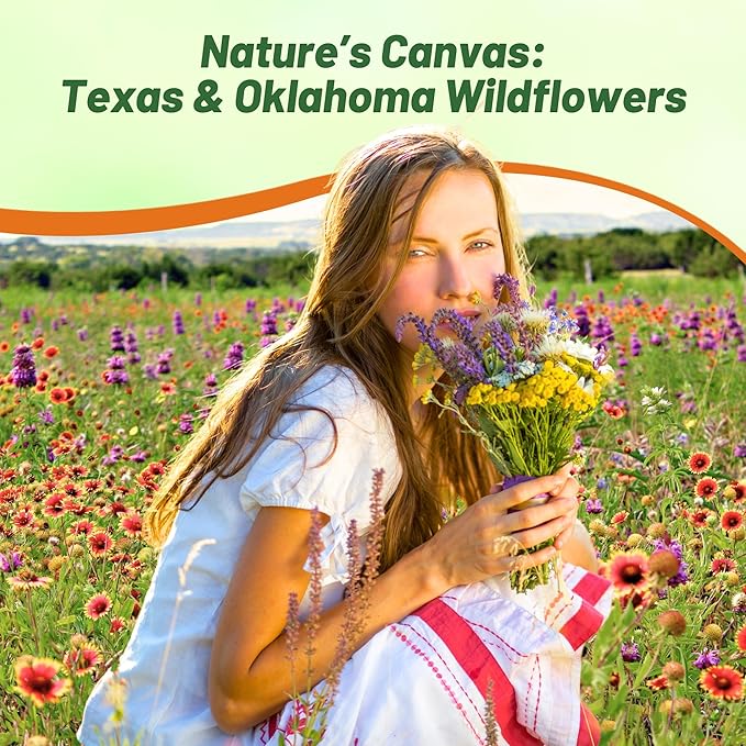 Outsidepride Texas & Oklahoma Wildflower Seed Mix - 1/4 lb Drought-Tolerant, Blend of Annual & Perennial Flower Seeds for Vibrant, Pollinator-Friendly Gardens, Thrives in Full Sun & Well-Drained Soil