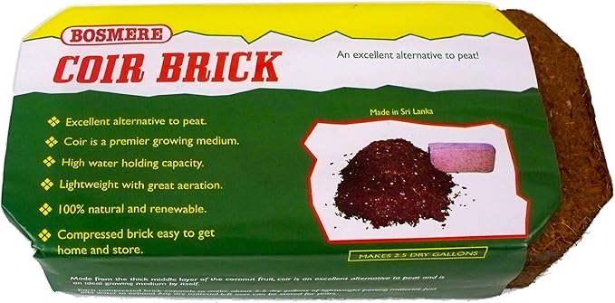 Bosmere F486 Compressed Coco Coir Bricks, 1 Pound Bricks (Pack of 4) – Eco-Friendly Soil Conditioner and Potting Mix Additive