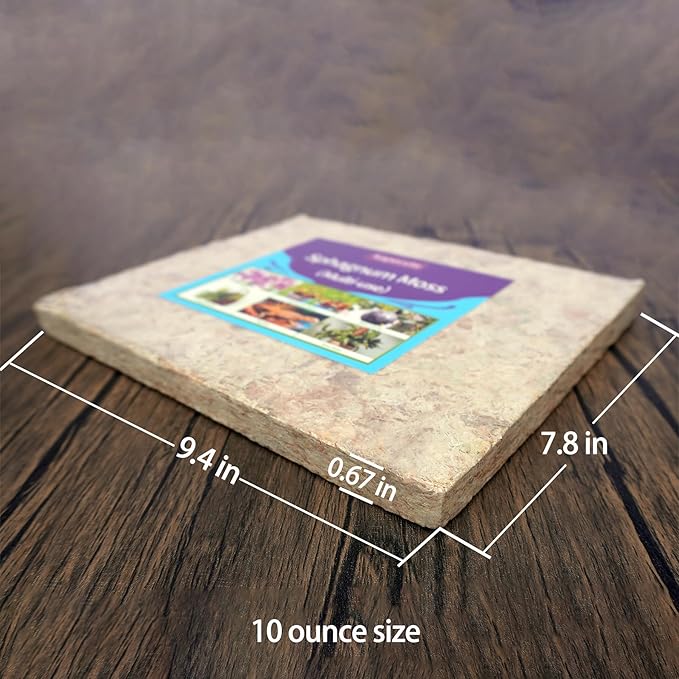 Sphagnum Moss 34QT for Plant Propagation, Great Orchid Potting Mix, Help with Maintain Humidity, 10oz