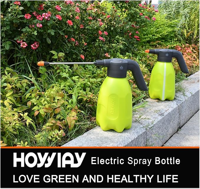 0.5 Gallon Electric Spray Bottle-Garden Sprayer,Plant Mister with Adjustable Nozzles,Rechargeable Battery Powered Sprayer,Pump Sprayer,Automatic Watering Can for Indoor/Outdoor Plants,2L Water Sprayer