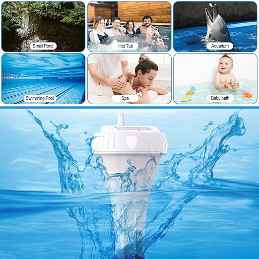 Urageuxy Pool Thermometer, Digital Wireless Water Thermometer Floating Easy Read, IPX8 Waterproof for Hot Tub/Ice Bath/Pond/Swimming Pools/Cold Plunge/SPA/Aquarium
