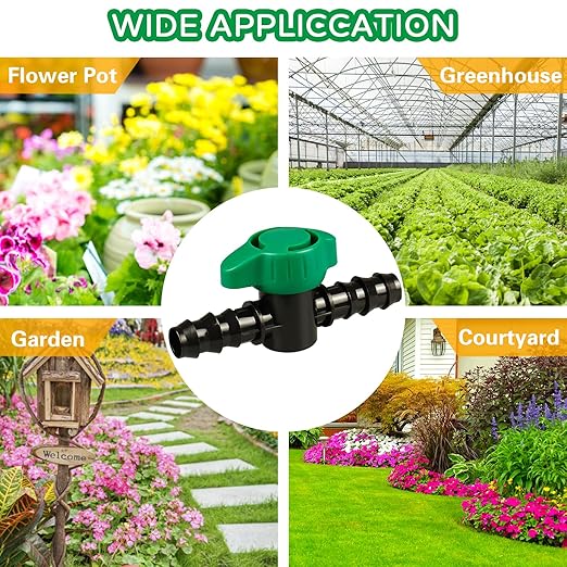 12 PCS Irrigation Barbed Ball Valve Fits for 1/2 Inch Drip Tubing, Drip Line Parts Shut Off Valve for Drip Irrigation and Aquariums