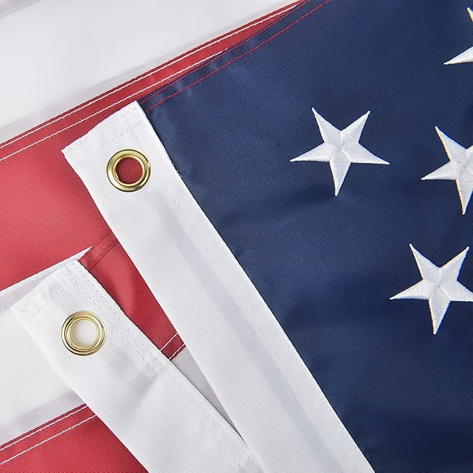 American Flag 10x15 FT, US Flag High Wind with Embroidered Stars, Sewn Stripes, Brass Grommets, Durable USA Flag Outdoor Outside