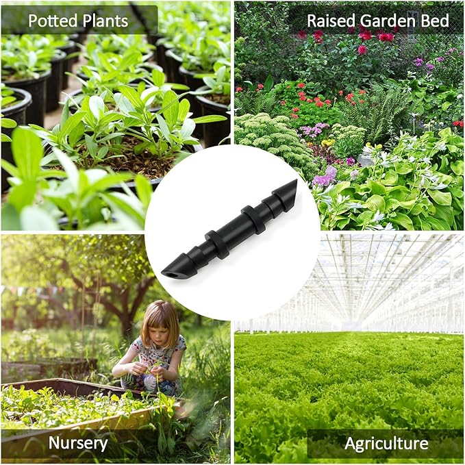 60 Pieces 1/4" Drip Irrigation Coupling Fittings:Drip Line Double Barbed Coupler Connectors for 1/4 Inch Irrigation Tubing Quick Connect 1/4'' Coupler with Sharp End for Drip Irrigation System