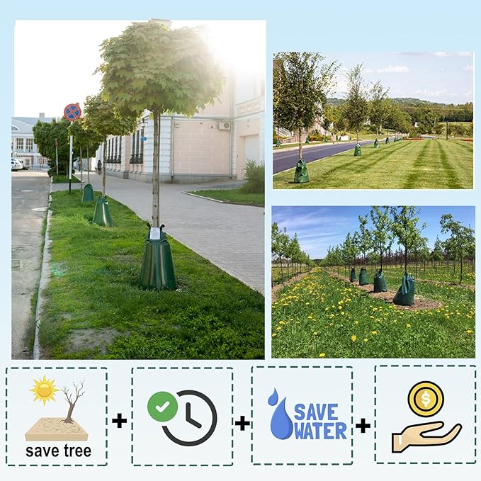 USHIGHTLIGHT All New 20 Gallon Tree Watering Bag, Slow Release Watering Bag for Trees, Portable Tree Drip Irrigation Bag, Water Saving Irrigation Water System(1/2/3) (3, 20 Gallon)