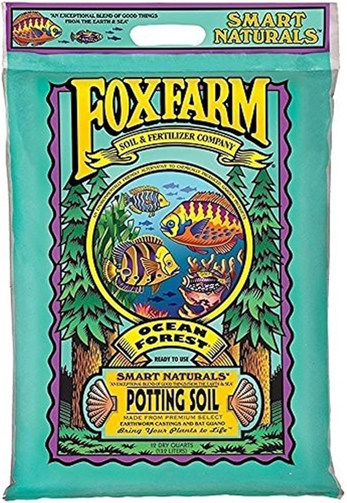 FoxFarm Ocean Forest Potting Soil, 12qt (Pack of 2) - Light, Aerated Texture, Designed for All Container Plants - pH Adjusted for Optimal Nutrient Uptake, Effectively Retains Moisture