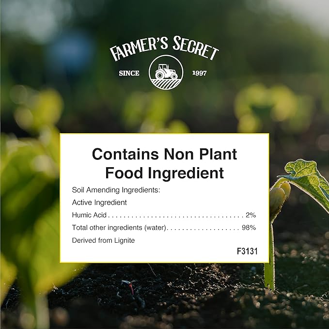 Farmer’s Secret Soil Revitalizer (32oz) - Organic (OMRI Listed) Soil Health Booster - Liquid Compost Soil Amendment - Activated Humic Acid - Liquid Compost Soil Amendment