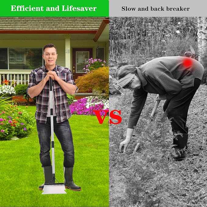 DOUBFIVSY Garden Cleaning Shovel, 54 Inch Multifunctional Flat Shovel Adjustable Long Handle Heavy Duty Garden Shovel Weed Scraper for Lawn Edging, Scraping, Weed and Ice Removal