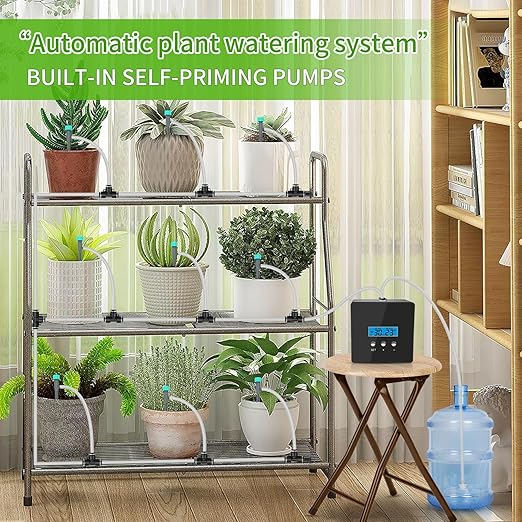 Automatic drip Irrigation System,DIY Indoor Plant Watering System,Self-Priming Pump, programmable Timer, Indoor Pot Plant Watering Device