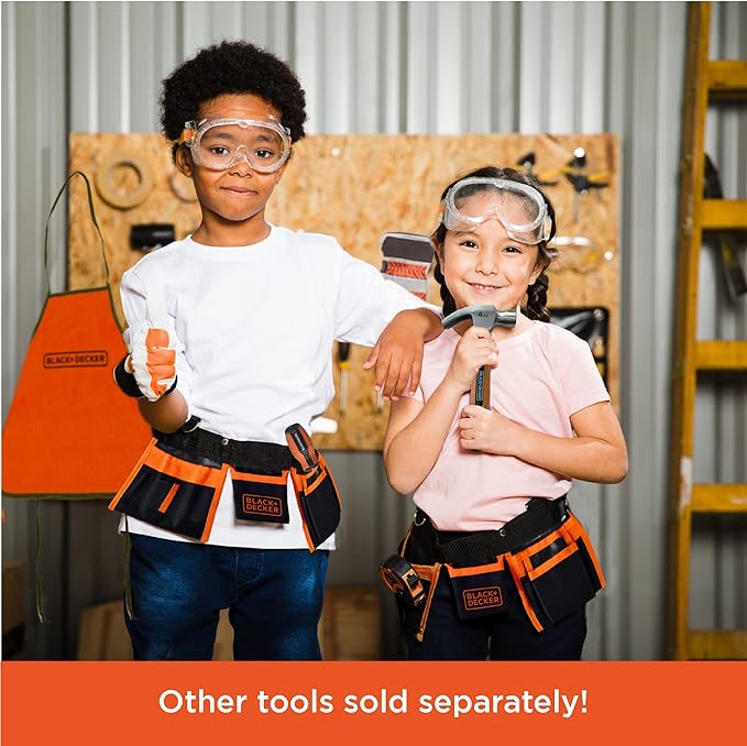 Black & Decker Pretend Play Toolset for Kids, Looks Like The Real Tools