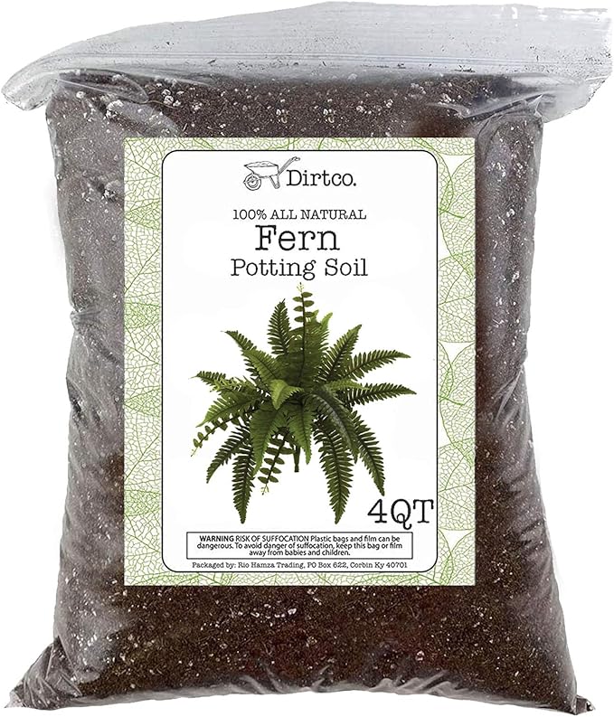 Potting Soil for Ferns (4 Quarts), Hand Blended Soil Mixture for Planting and Re-Potting Indoor and Outdoor Ferns