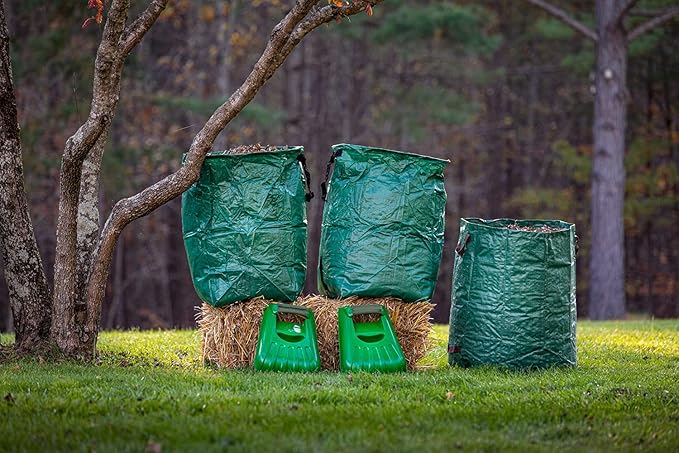 Gardzen Large Leaf Scoop Hand Rakes, Debris and Yard Waste Removal, Comes with 72 Gallon Garden Bag, Work Gloves, Protective Pads