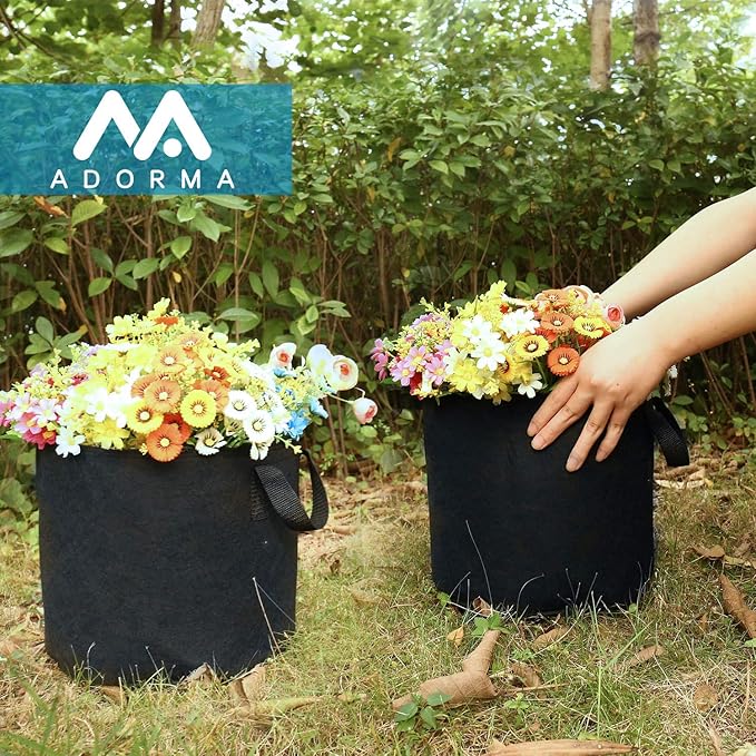 12 Packs 20 Gallon Grow Bags, Heavy Duty 300G Thickened Nonwoven Fabric Plant Pots with Handle